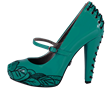 Turquoise Patent Corset heel