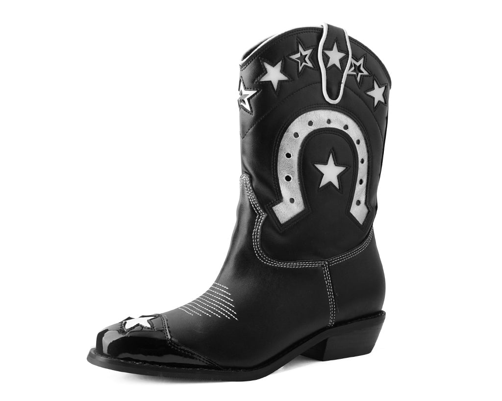 Cowboy boots black and white hotsell