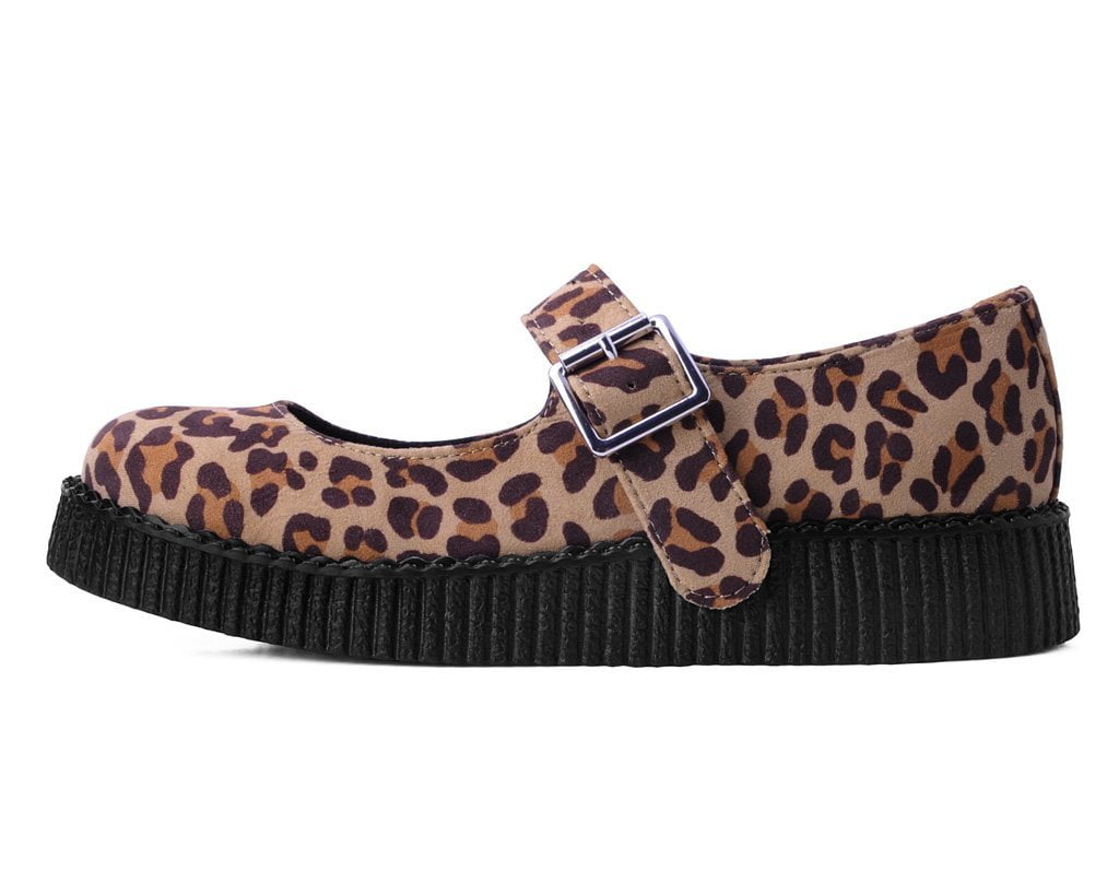 Brown Leopard Faux Suede Mary Jane