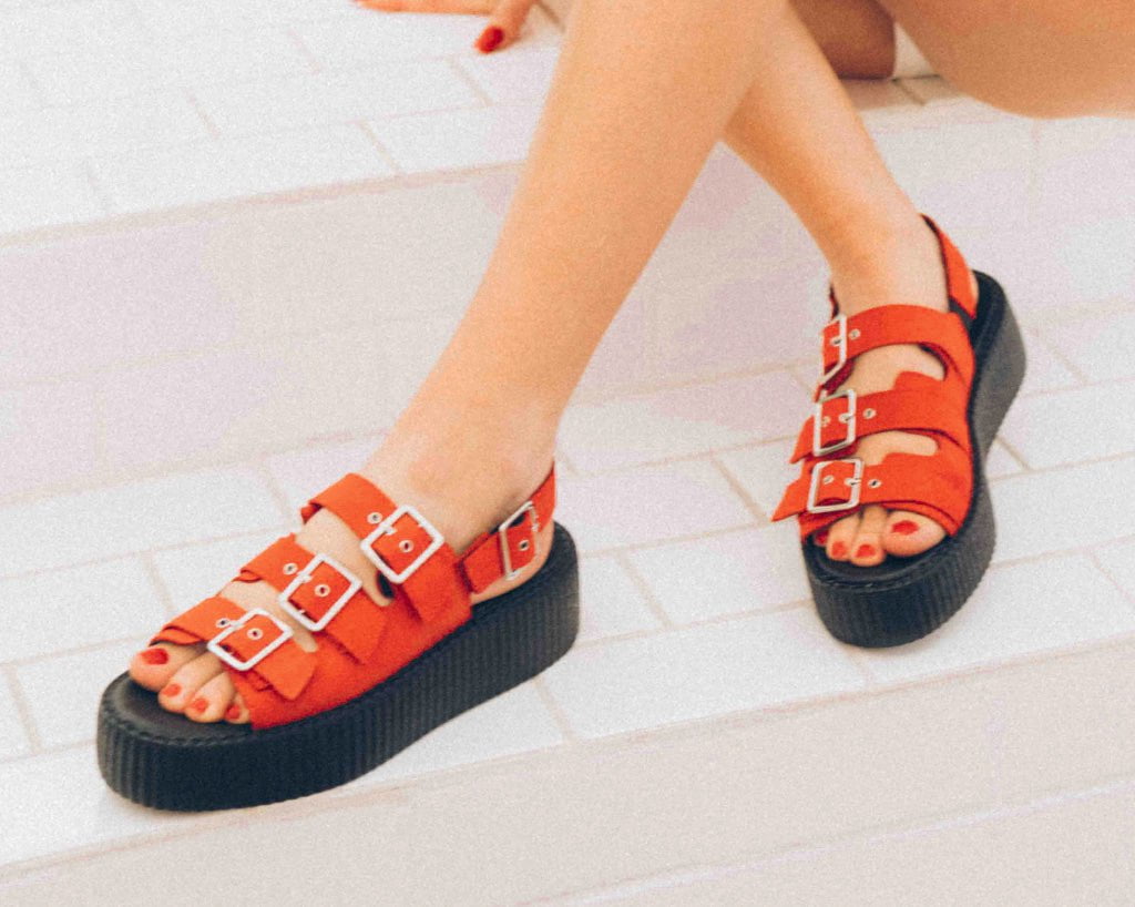 Ginger Faux Suede 3-Buckle Mondo Sandal
