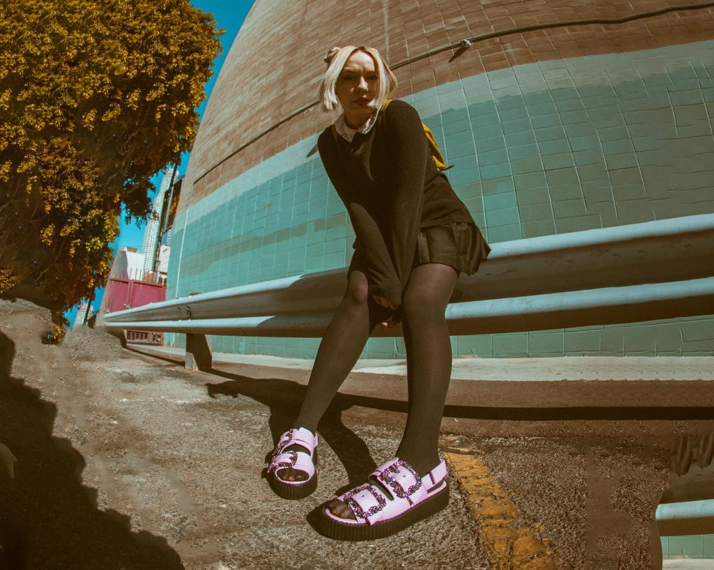 Pink TUKskin™ 2-Buckle Diamond Sandal