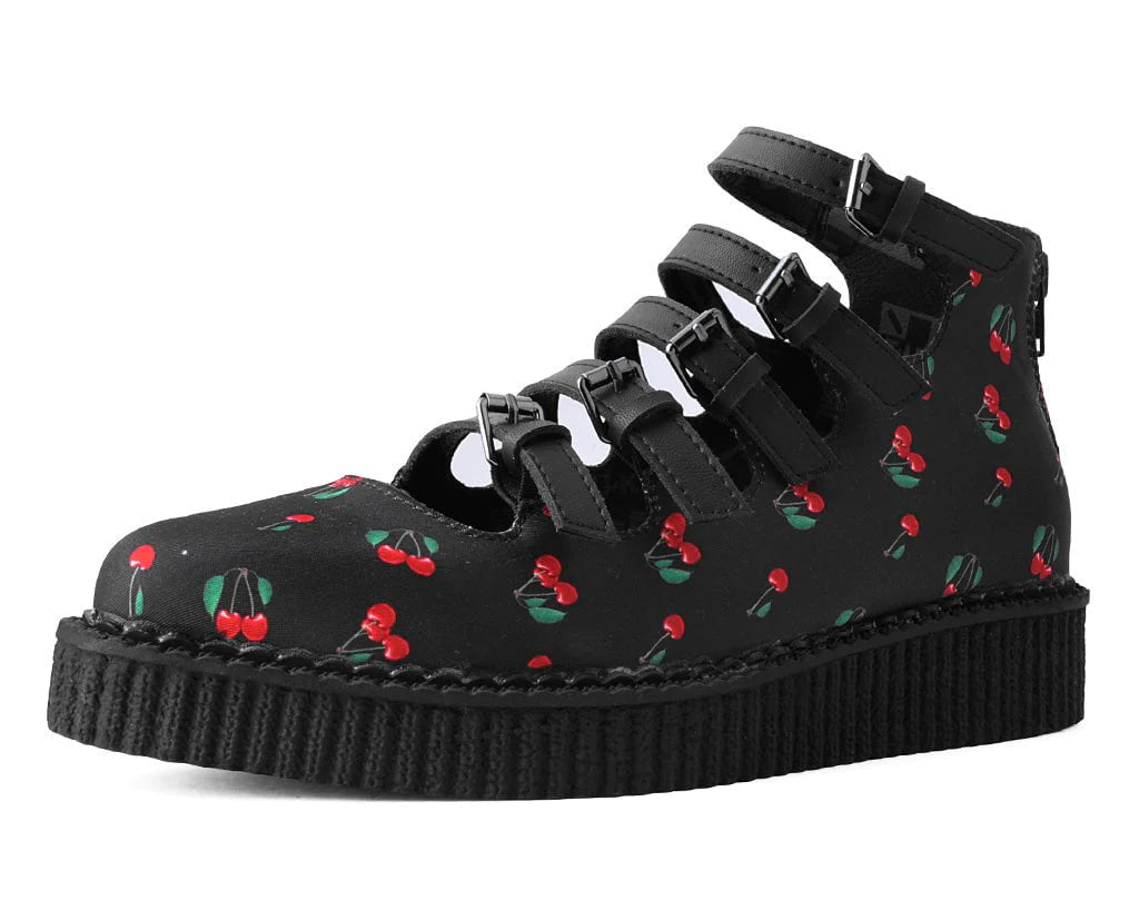 靴 Cherry-Patterned Mary Jane Flats Cherry-Patterned Mary Jane Flats Cherry-Patterned Mary Jane