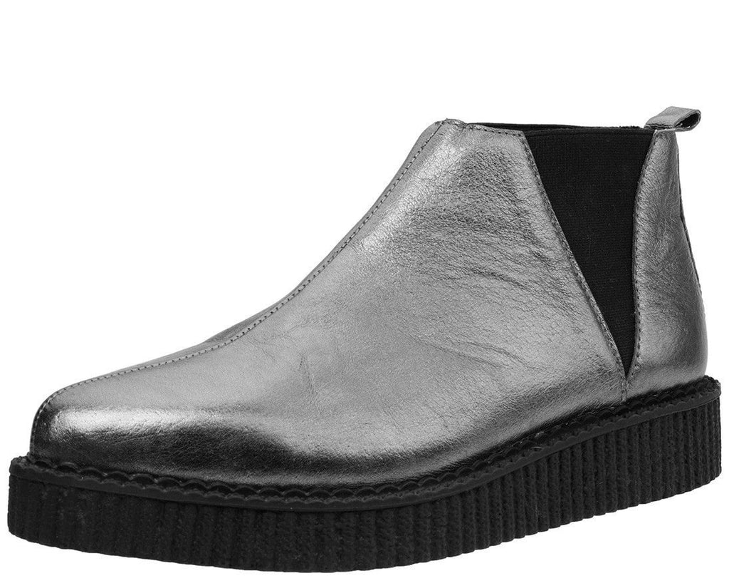 Metallic Graphite Leather Creeper Boot – T.U.K. Footwear