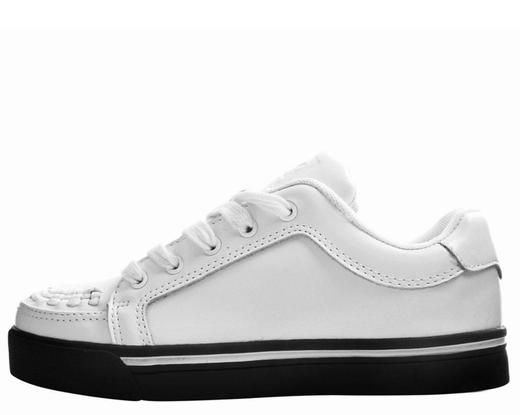 Alle Fakultet disk White Leather Trainer & Black Sole Creeper Sneakers – T.U.K. Footwear Outlet