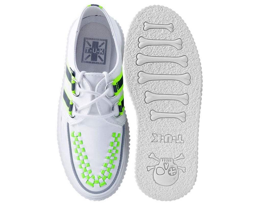 White Patent Reflective Stripe Casbah Creeper