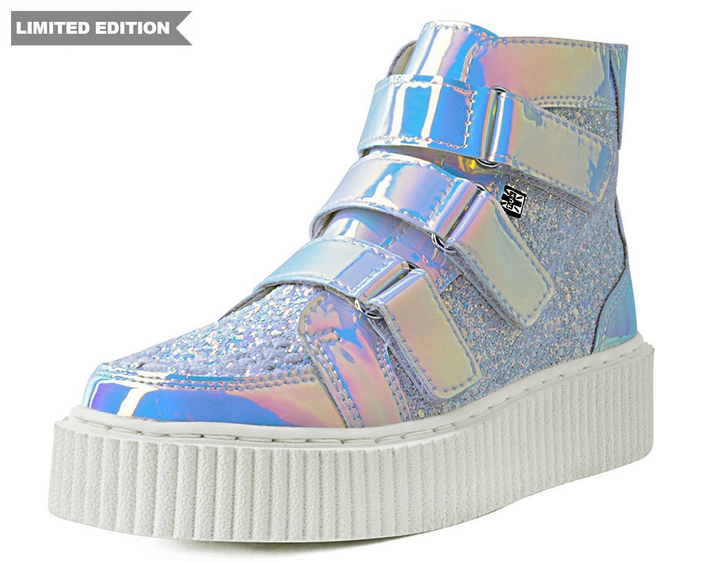 Iridescent high top sneakers hotsell