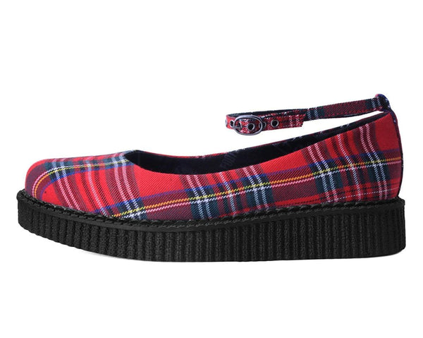 Red Plaid Pointed Ballet Creeper