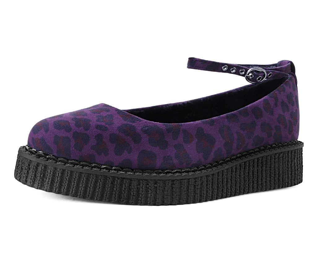 Purple Leopard Pointed Ballet Creeper T.U.K. Footwear Outlet