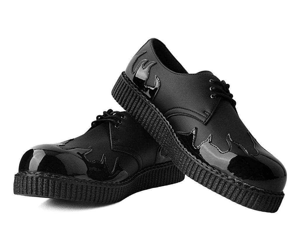 Black TUKskin™ & Patent Flame Pointed Creeper