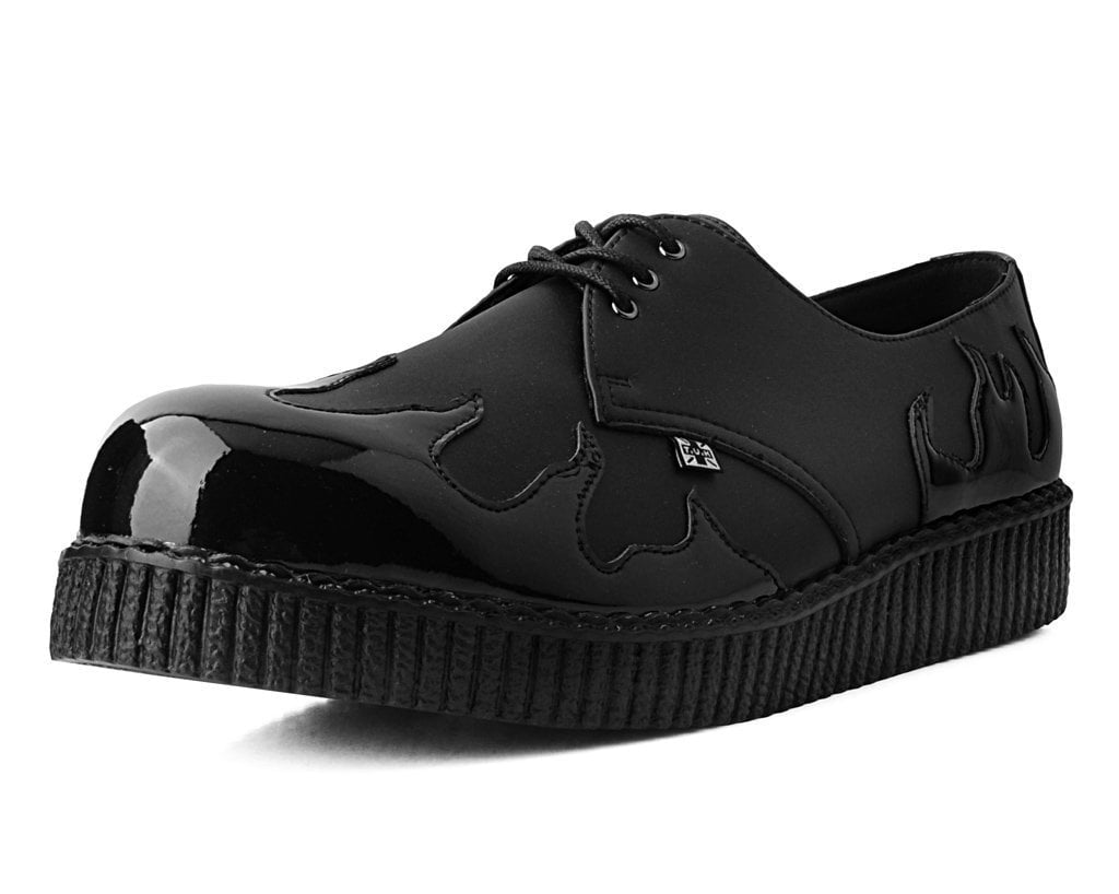 Black TUKskin™ & Patent Flame Pointed Creeper