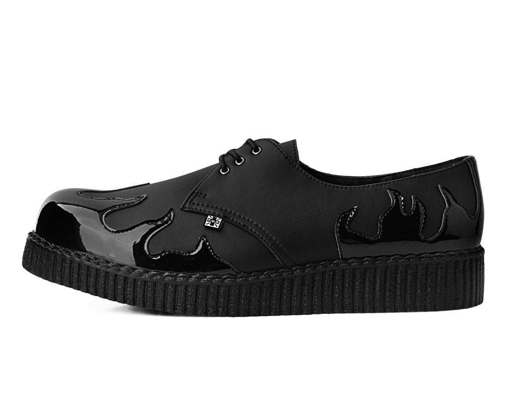 Black TUKskin™ & Patent Flame Pointed Creeper