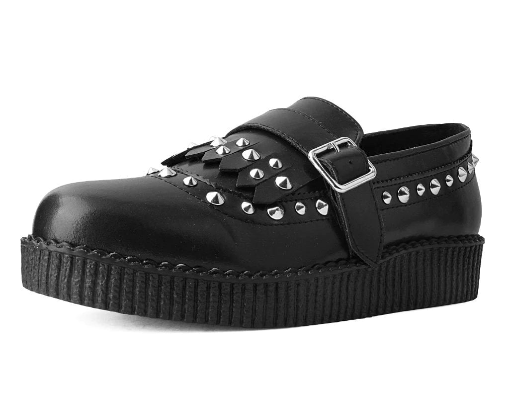 Studded best sale black loafers