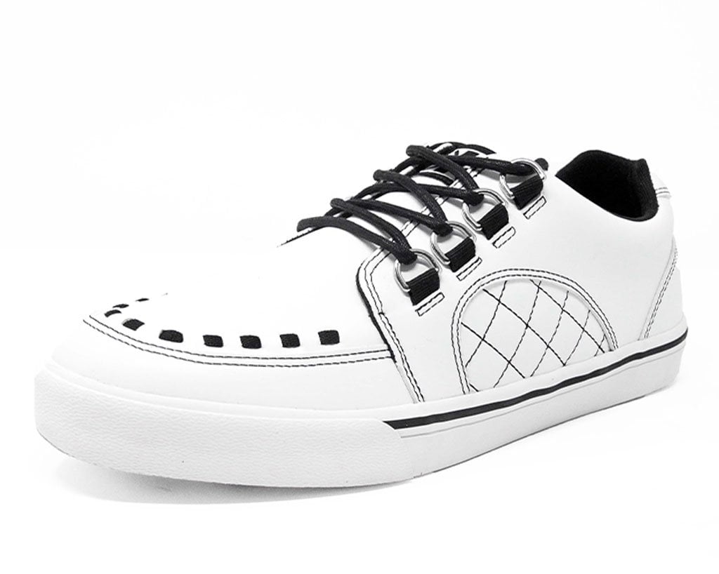 White TUKskin™ Quilted Interlace Sneaker – Footwear Outlet