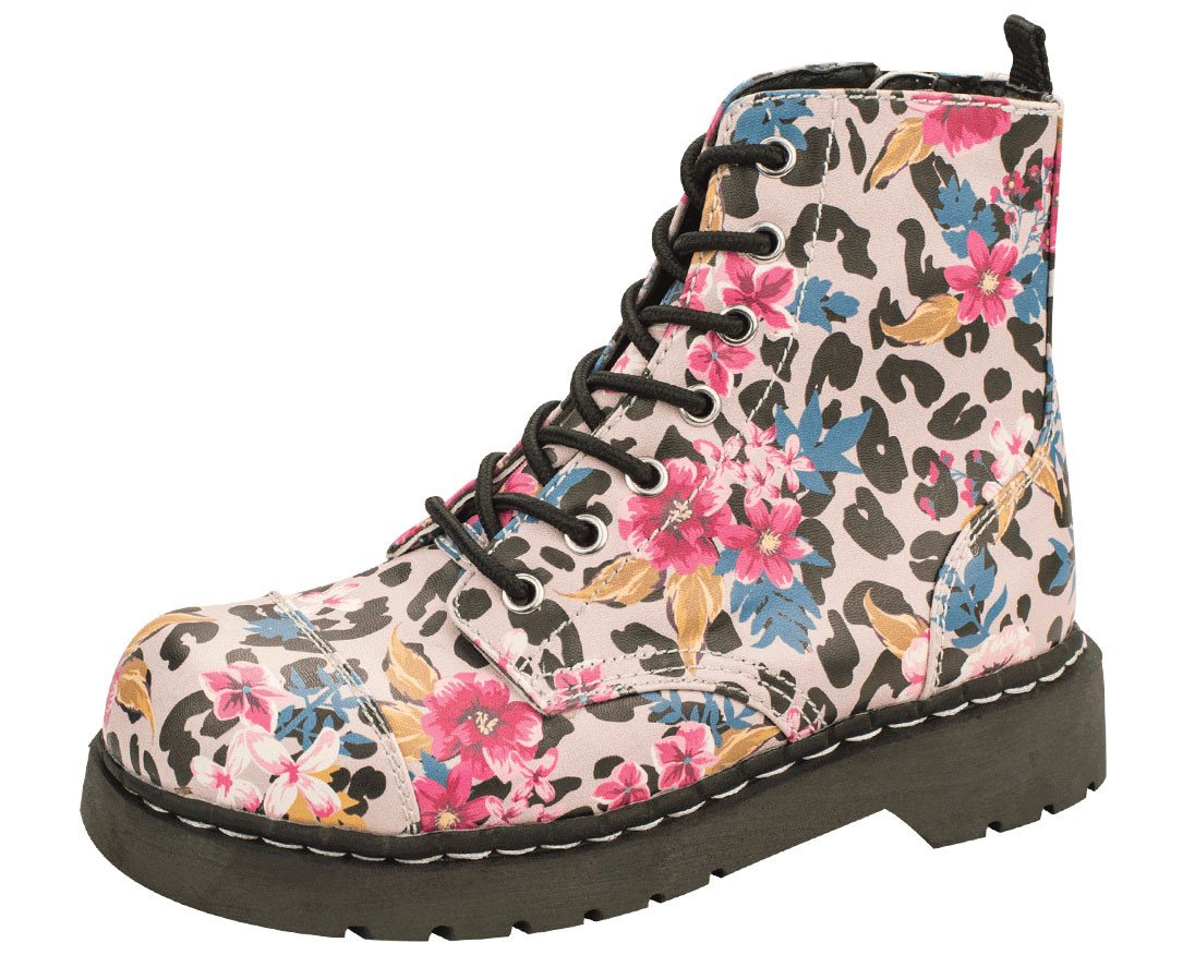 Combat boots with flowers shops