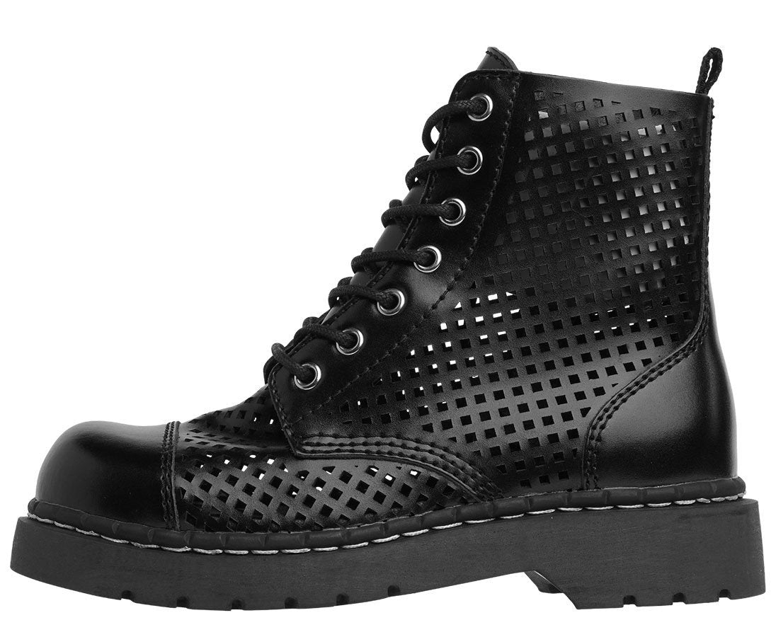 Black Perforated Boots - T.U.K.