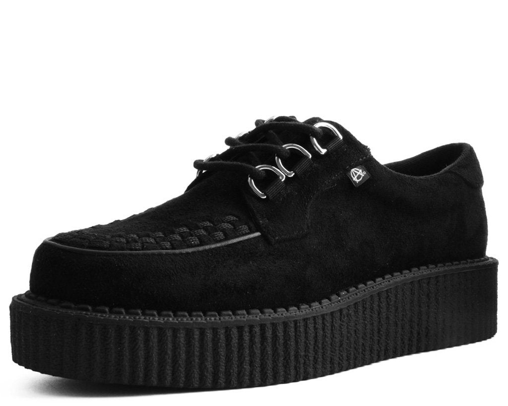 Black Faux Suede Anarchic D-Ring Creepers – Footwear Outlet