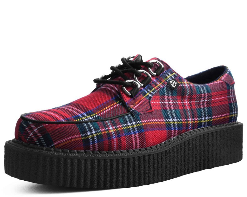  T.U.K. Shoes T2264 Unisex-Adult Creepers, Red Tartan Anarchic  Creeper - US: Mens 4 / Womens 6 / Red/Fabric