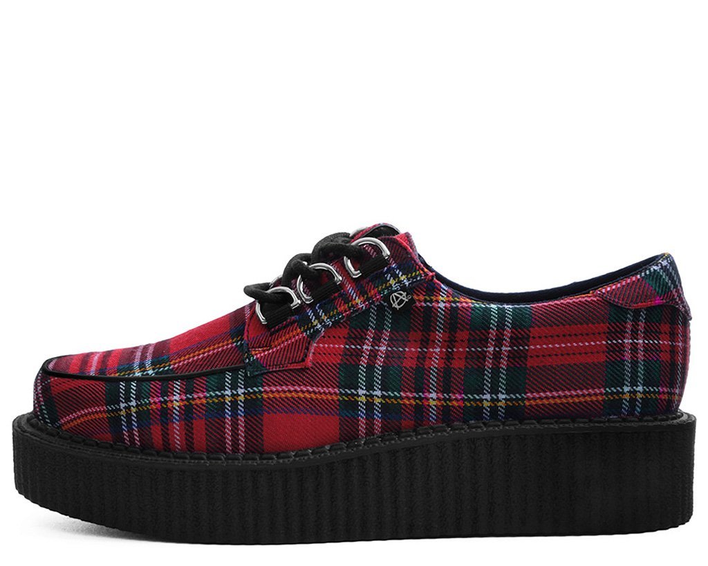  T.U.K. Shoes T2264 Unisex-Adult Creepers, Red Tartan Anarchic  Creeper - US: Mens 4 / Womens 6 / Red/Fabric