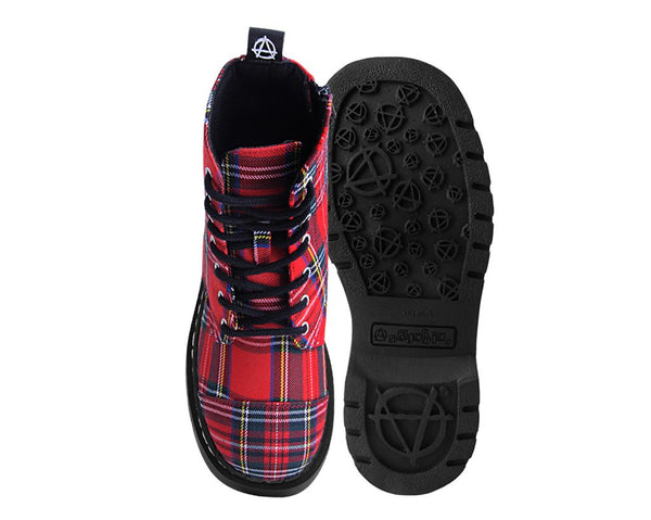 Red Plaid 7-Eye Anarchic Boot
