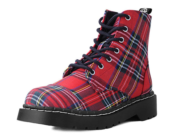 Red Plaid 7-Eye Anarchic Boot