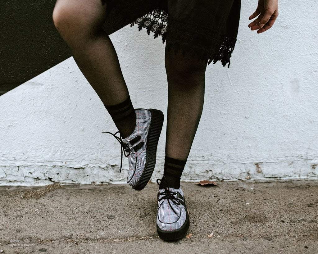 Grey Plaid Viva Low Creeper