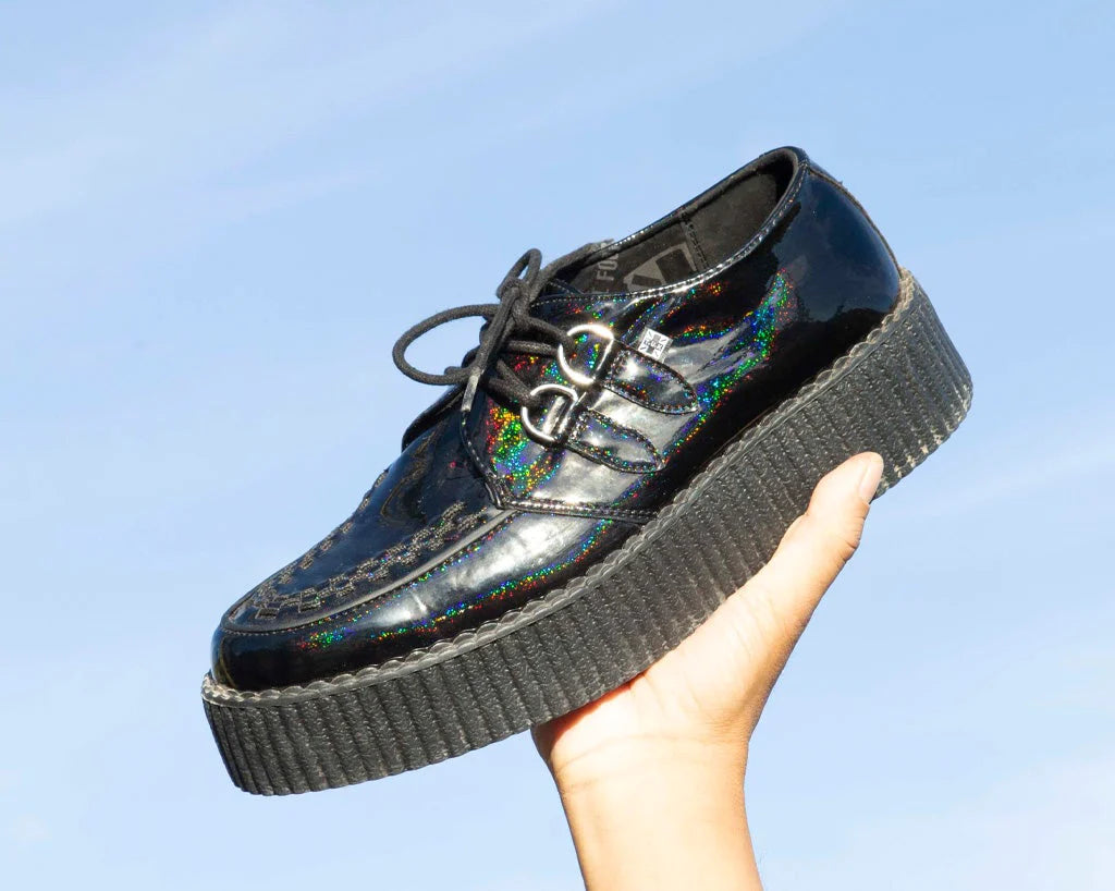 Black Patent Vegan Viva Low Creeper Shoes