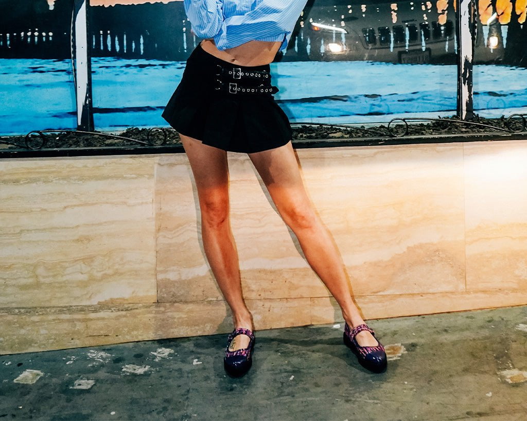 Purple Tweed Pointed Mary Jane – Footwear Outlet