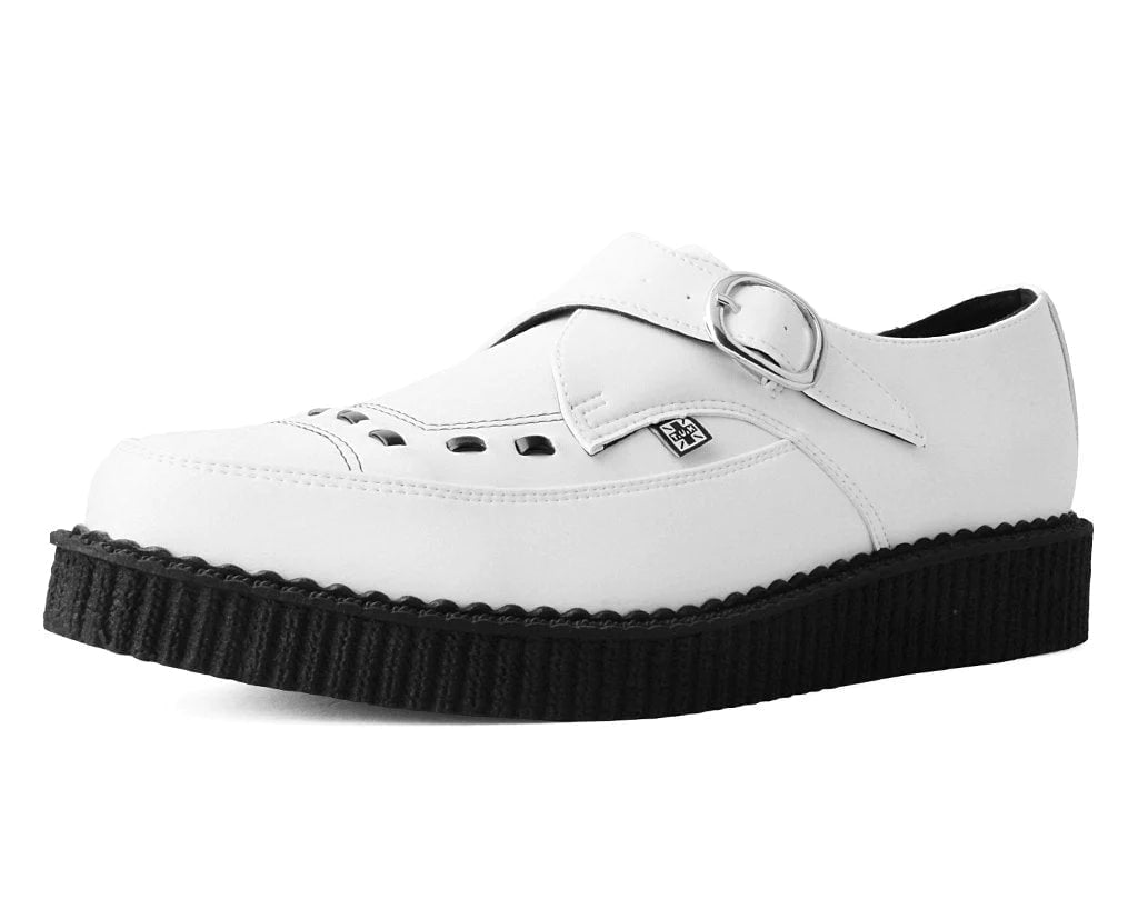 White TUKskin™ Buckle Pointed Creeper