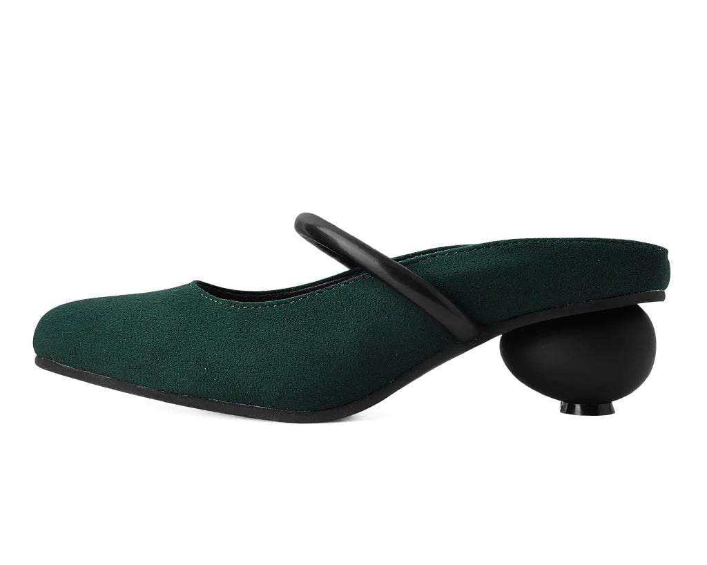 A3070L Cedar Green Faux Suede Ball Heel Green A3070L Cedar Green Faux Suede Ball Heel Green