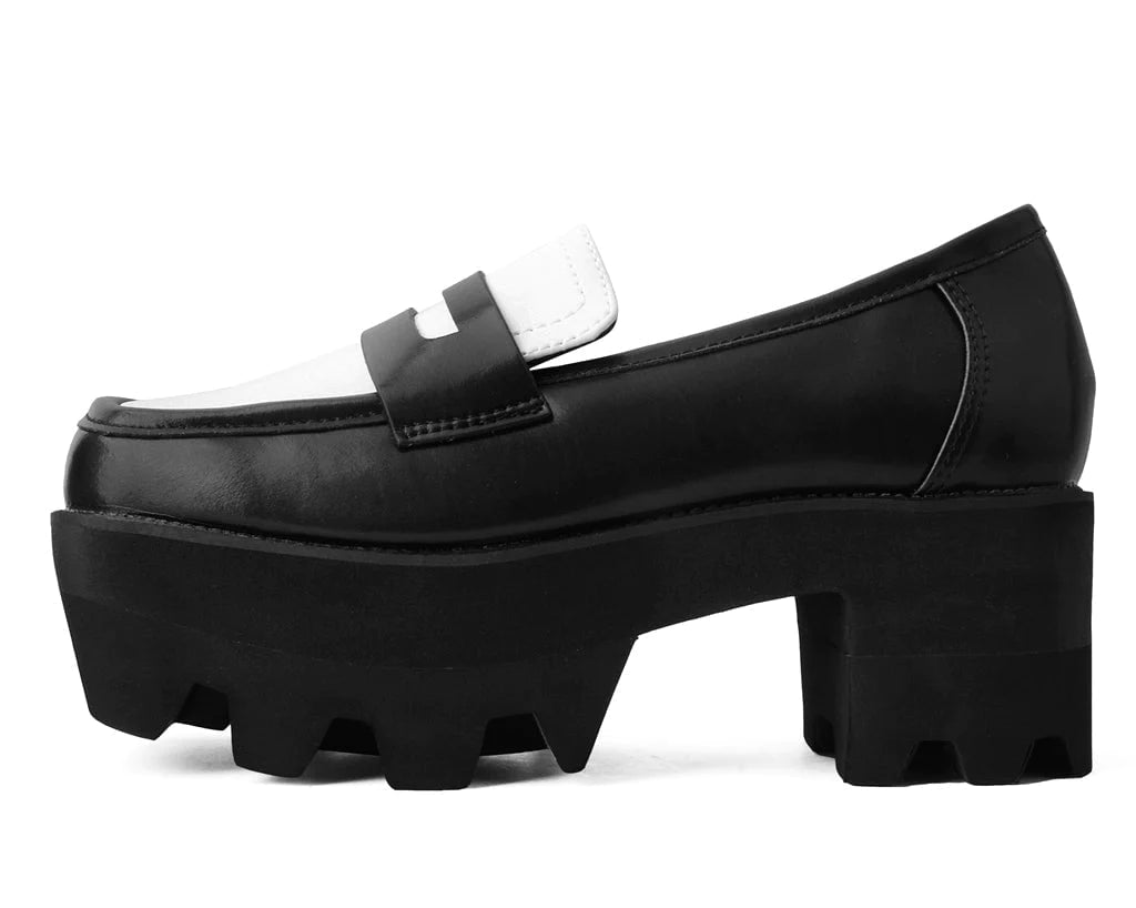Black and white square shoes discount