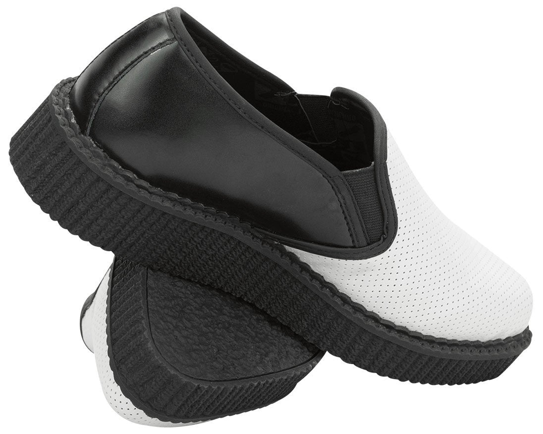 B/W Perf Slip On Creepers - T.U.K.