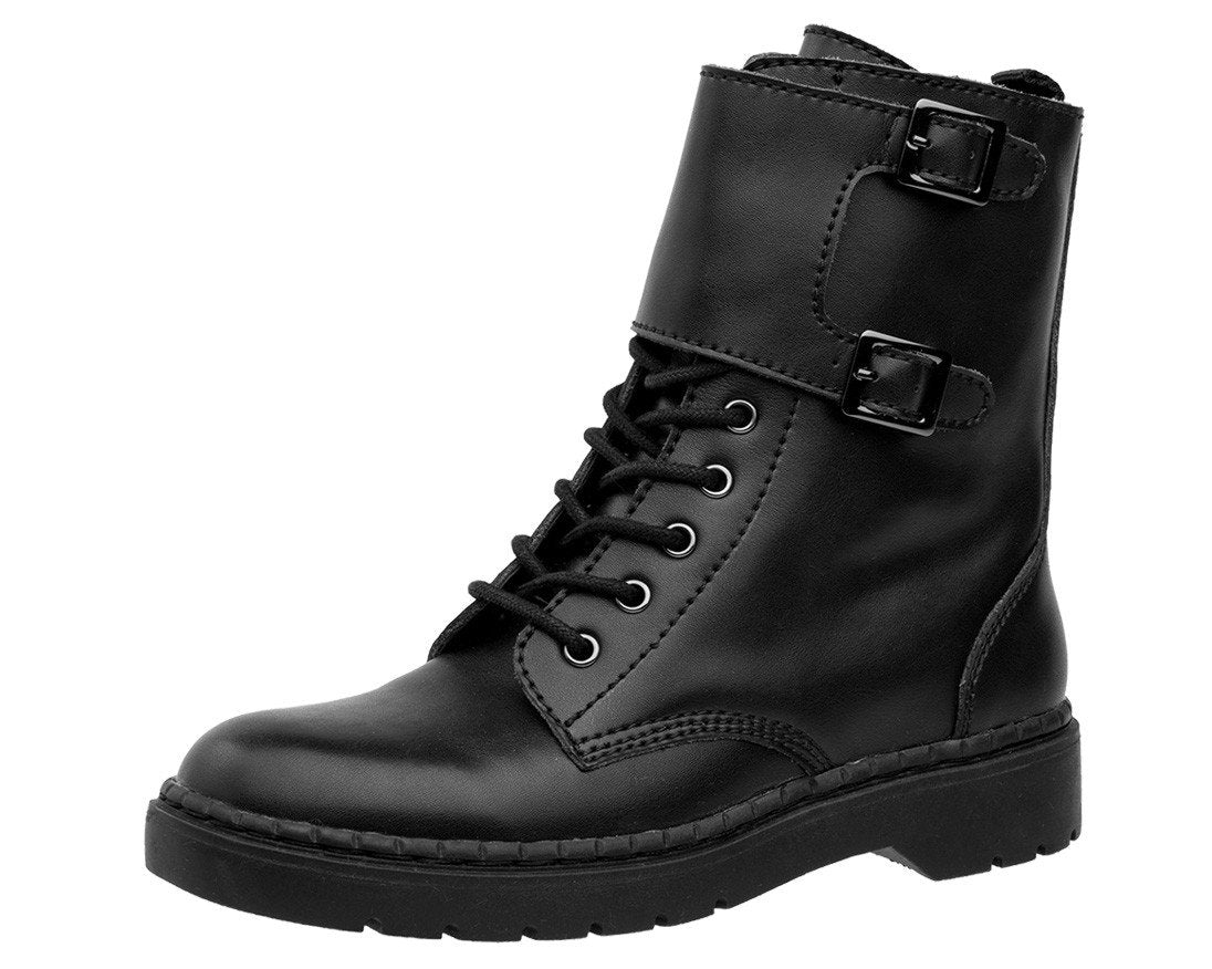 Black Top Strap Ealing Boot - T.U.K.