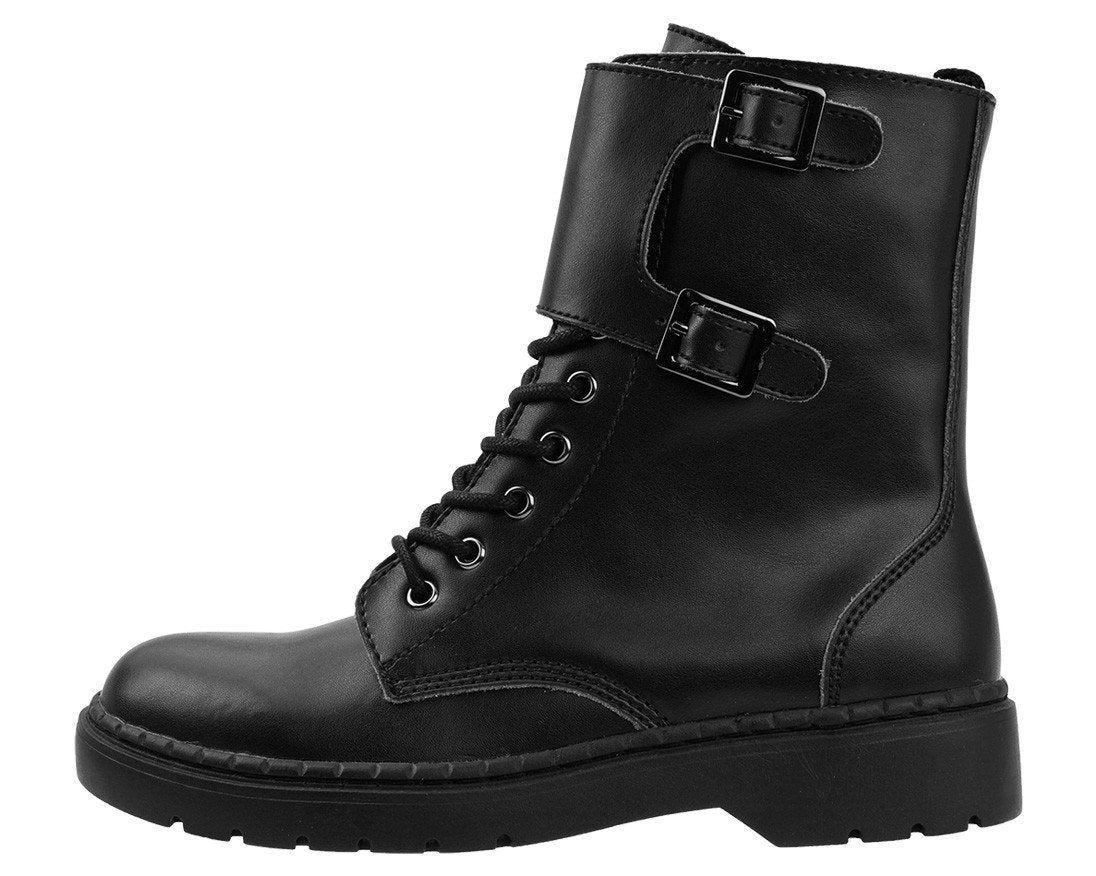 Black Top Strap Ealing Boot - T.U.K.