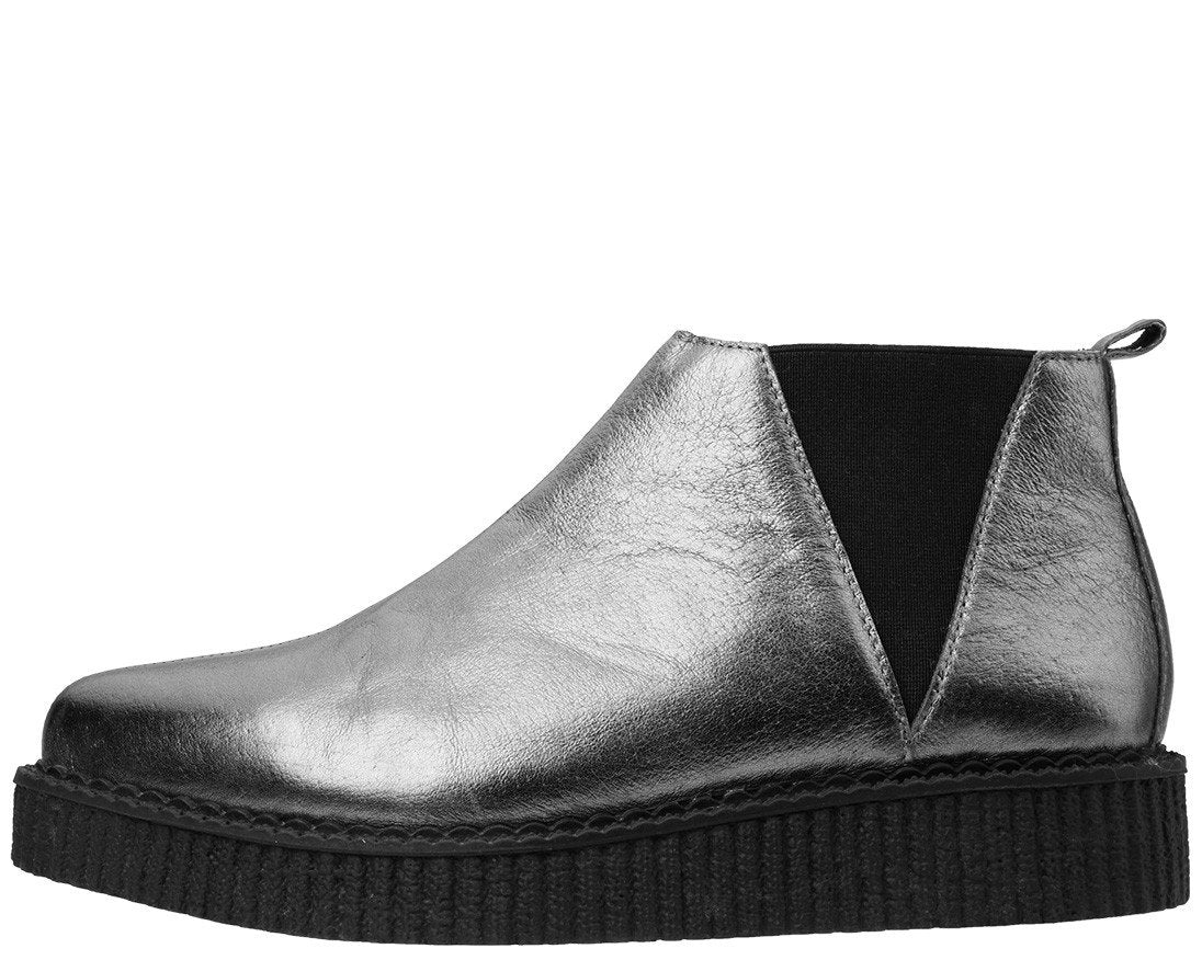 Metallic Graphite Leather Creeper Boot – T.U.K. Footwear