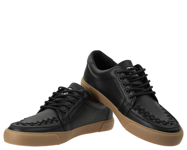 Black Leather No-Ring VLK Sneaker - T.U.K.