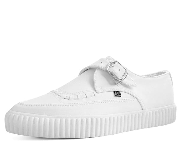 White Faux Leather Pointed Buckle EZC 