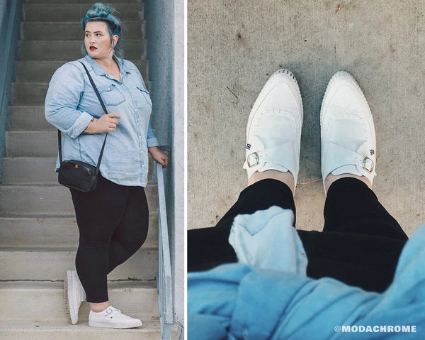 White Faux Leather Pointed Buckle EZC