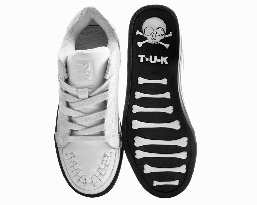 Alle Fakultet disk White Leather Trainer & Black Sole Creeper Sneakers – T.U.K. Footwear Outlet