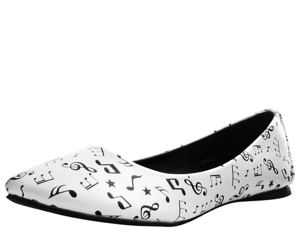 Black & White Music Note Flat 