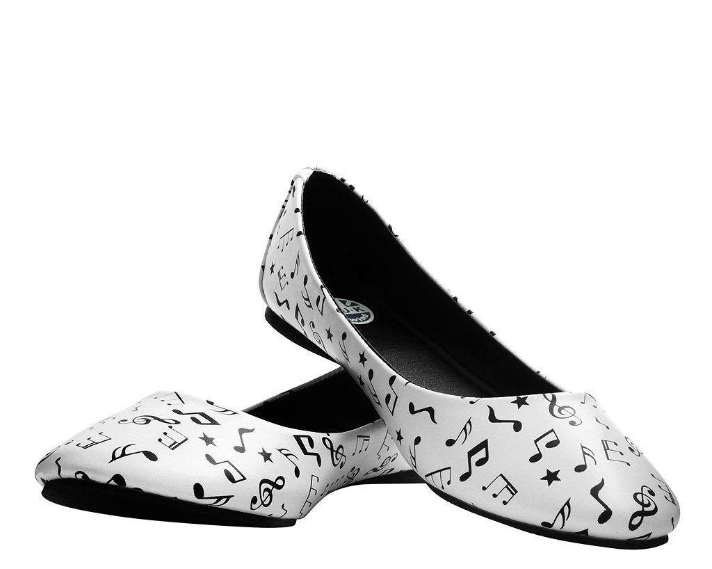 Black & White Music Note Flat 