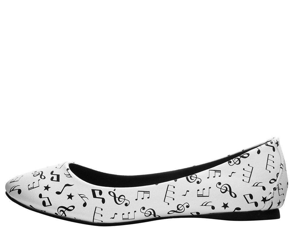 Black & White Music Note Flat 