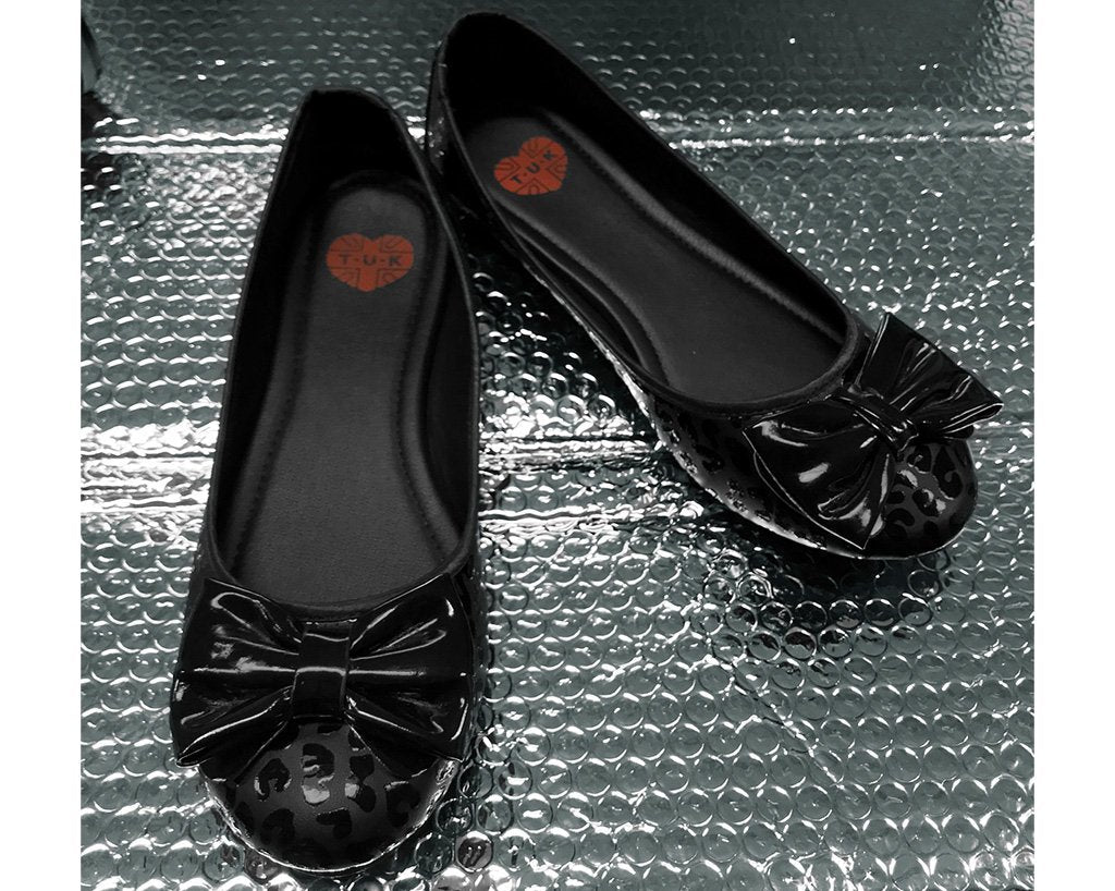 Black Leopard Patent Flat 