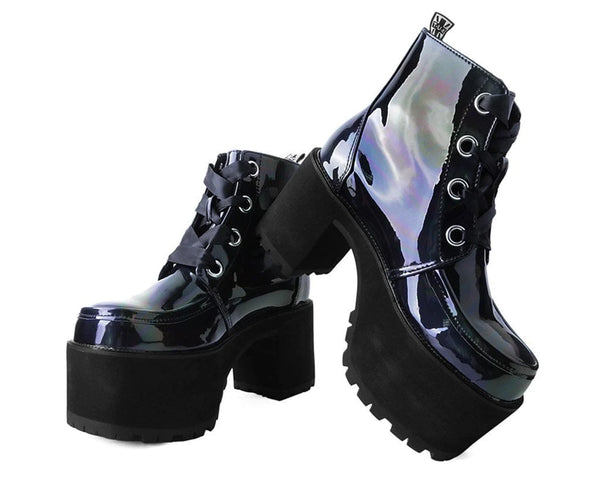 Black Hologram Patent Nosebleed Boot