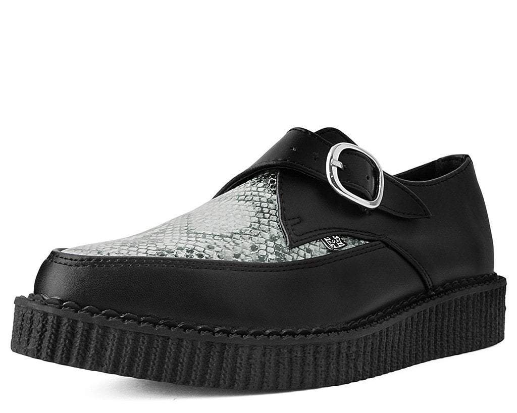 Black & Grey Snake Pointed Buckle Creeper 