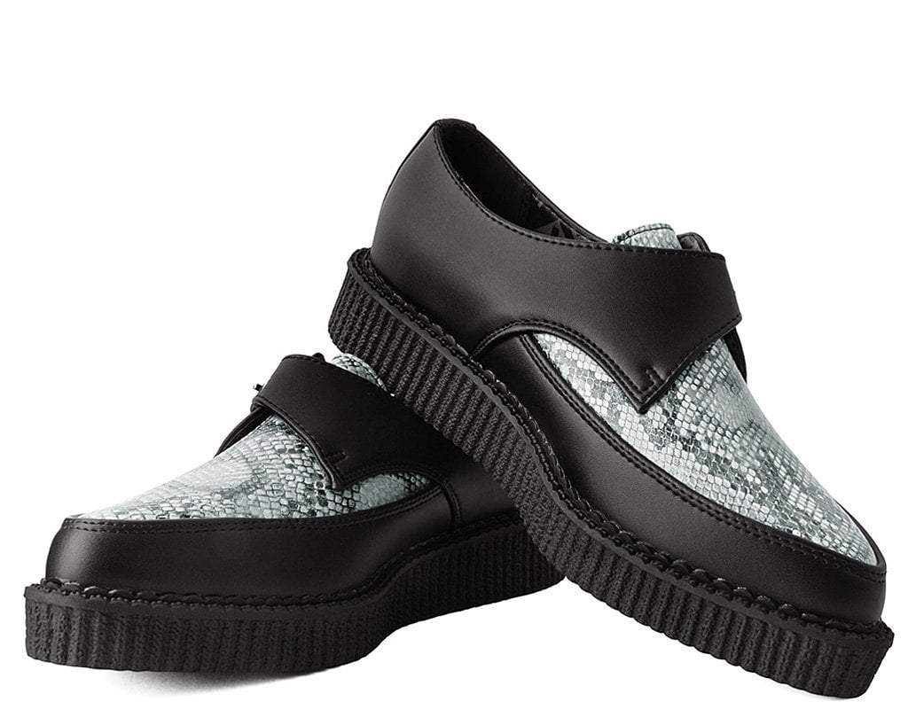 Black & Grey Snake Pointed Buckle Creeper 