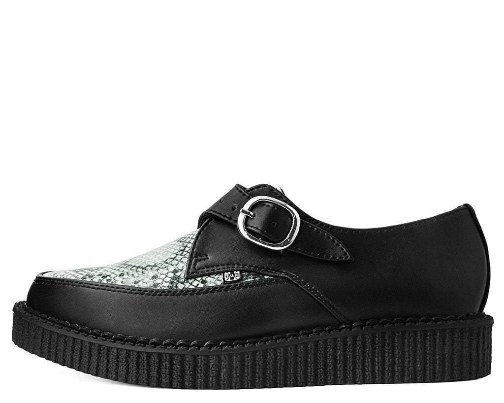 Black & Grey Snake Pointed Buckle Creeper 