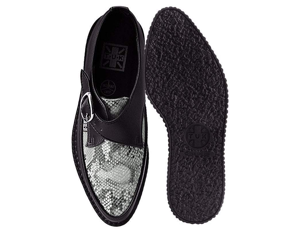 Black & Grey Snake Pointed Buckle Creeper 