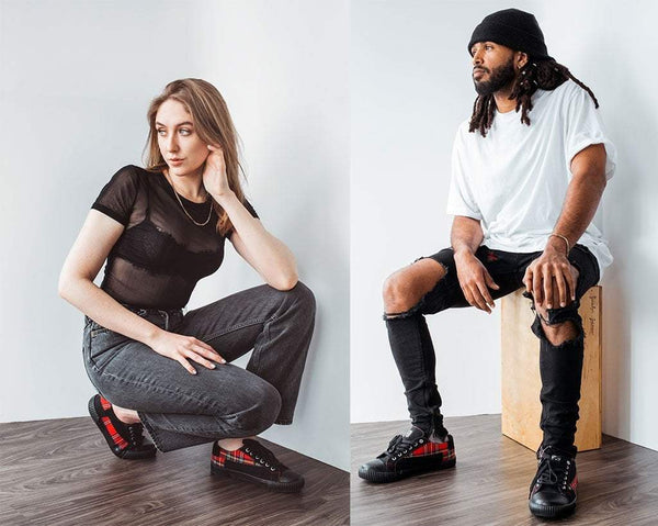 Black & Plaid Patch VLK Sneaker