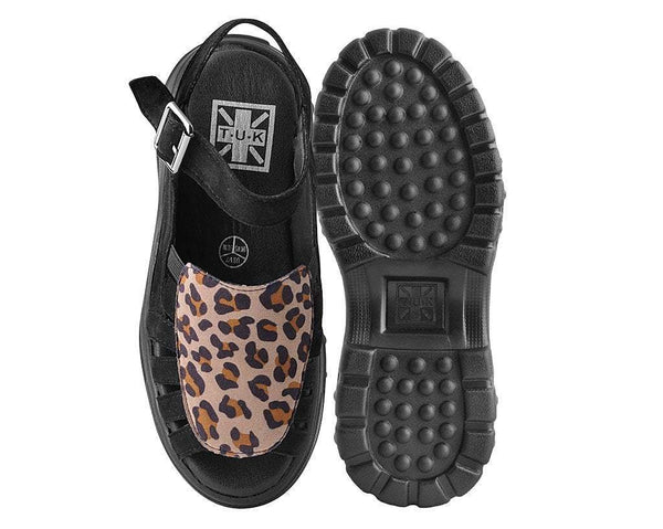 Black & Leopard Wave Platform Sandal