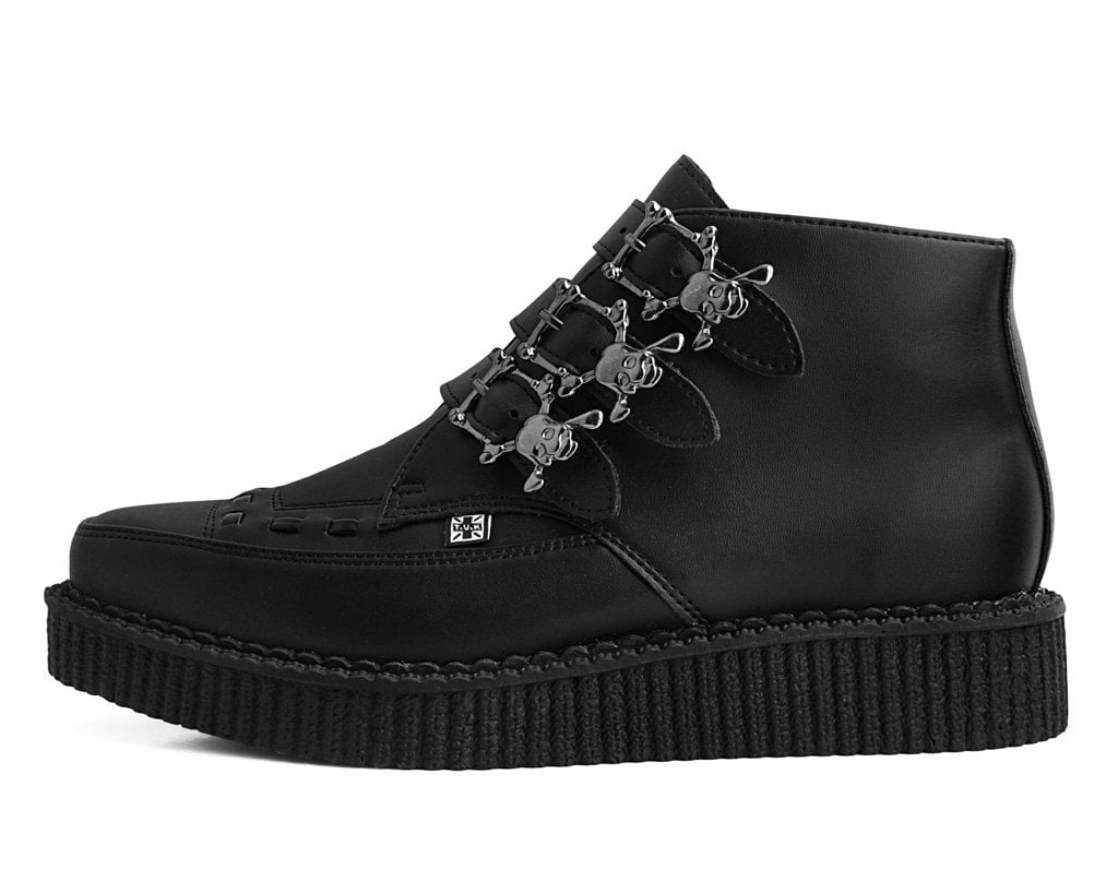 Black TUKskin™ 3-Buckle Skull Boot